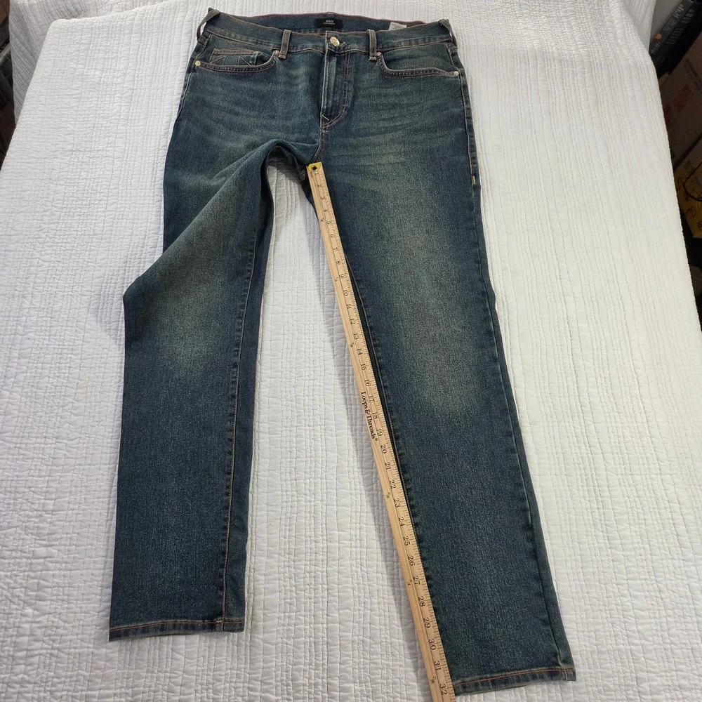 True Religion Rocco Relaxed Skinny Jeans Mens 36x32 Blue Dark Wash Stretch Demin